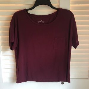 American Eagle Burgundy Tee